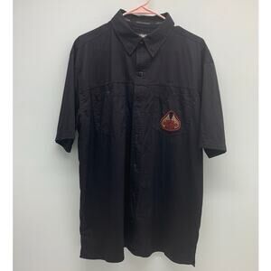 Harley Davidson Mens Medium Button Up Shirt Short Sleeve Embroidered Spellout